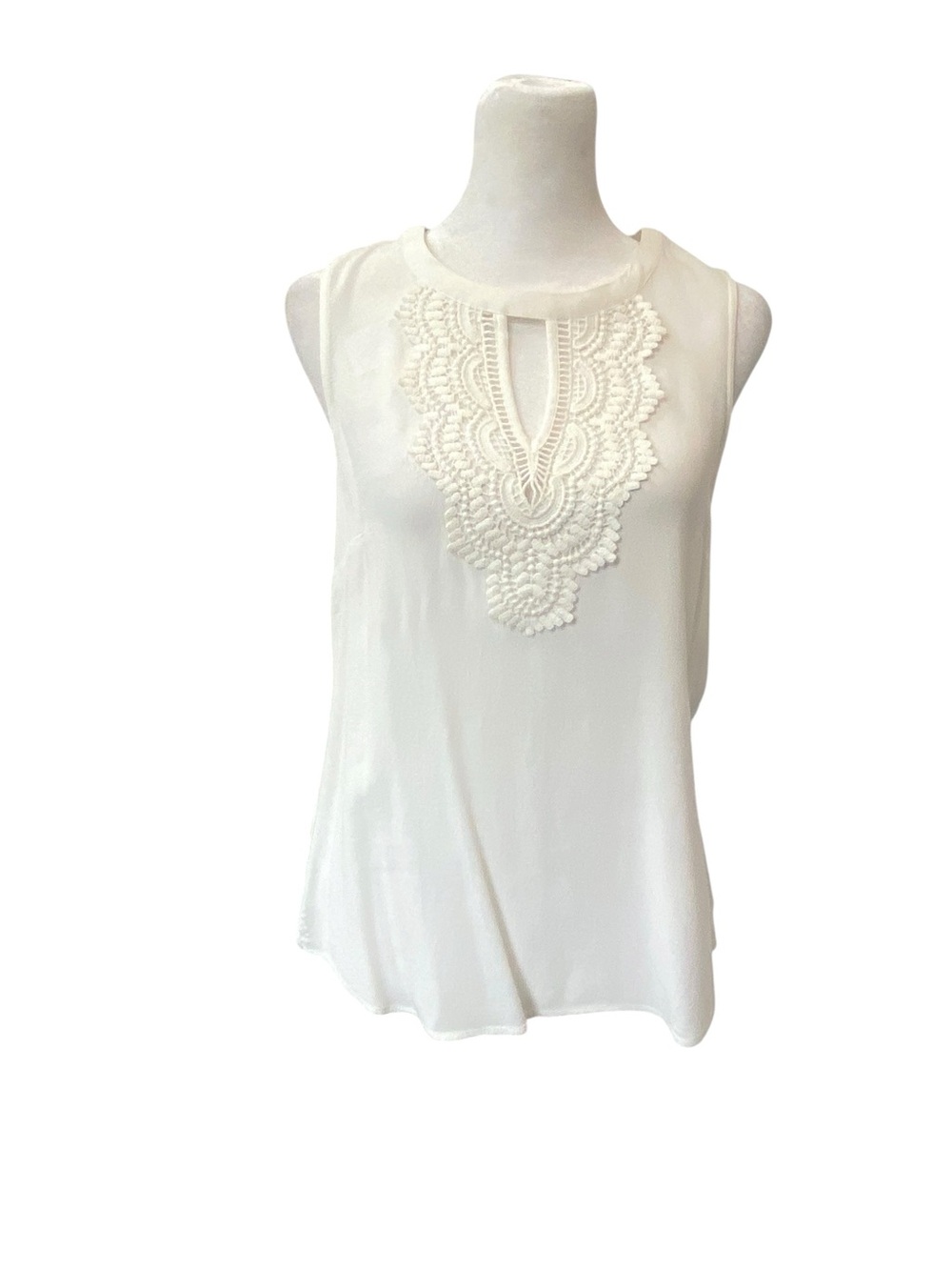 Daniel Rainn Women's size S White Sleeveless Lace Appliqué Tank top Camisole